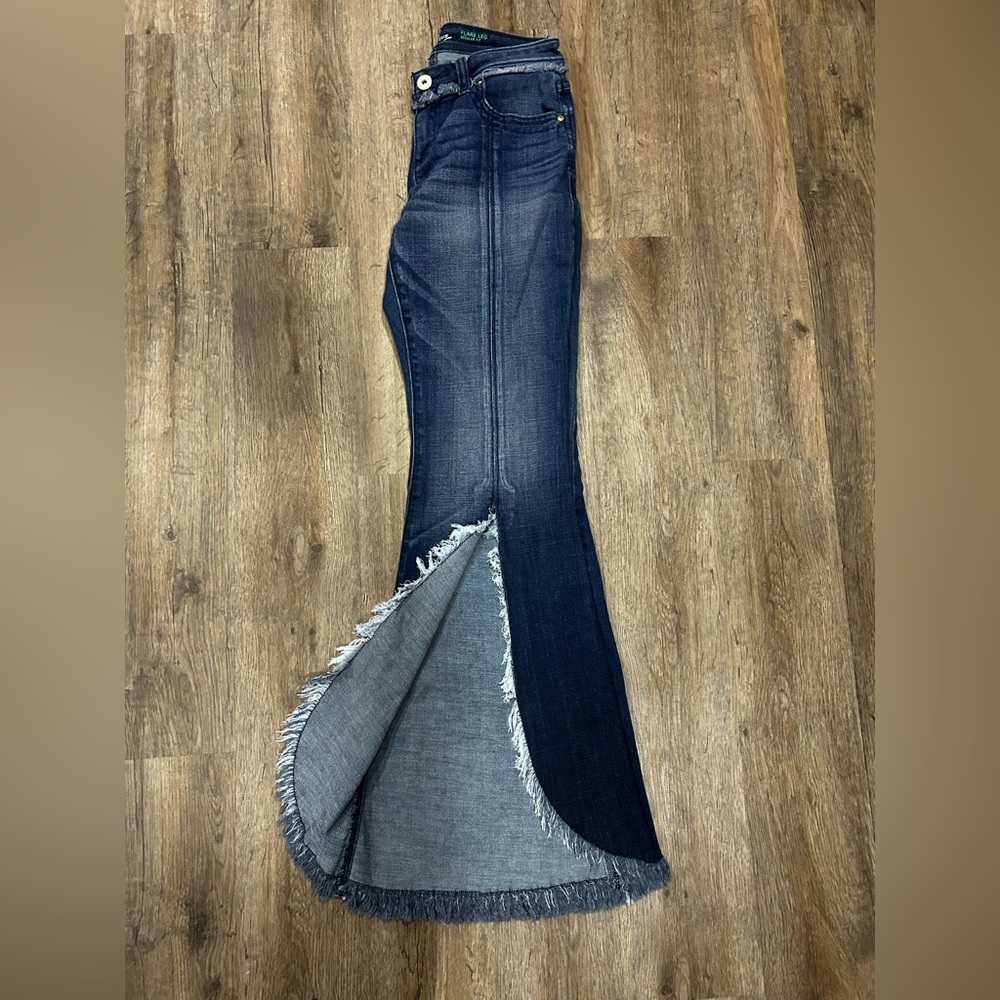 Inc Denim Open Flare Jeans with Fringe Hem 4 - Picture 8 of 8